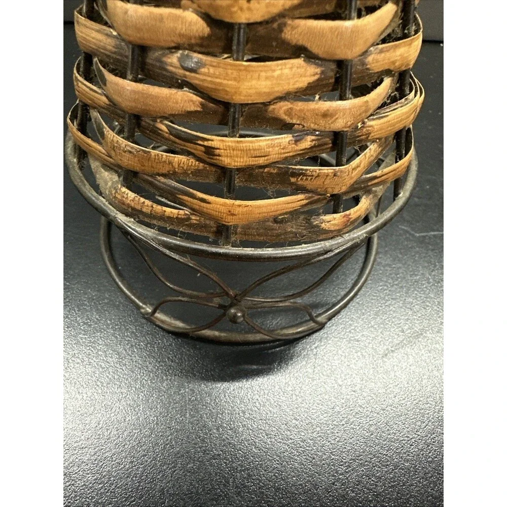 Rustic Woven Wicker Cone Christmas Tree Farmhouse Decor 8